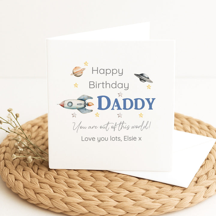 Personalised Out of This World Happy Birthday Daddy Card