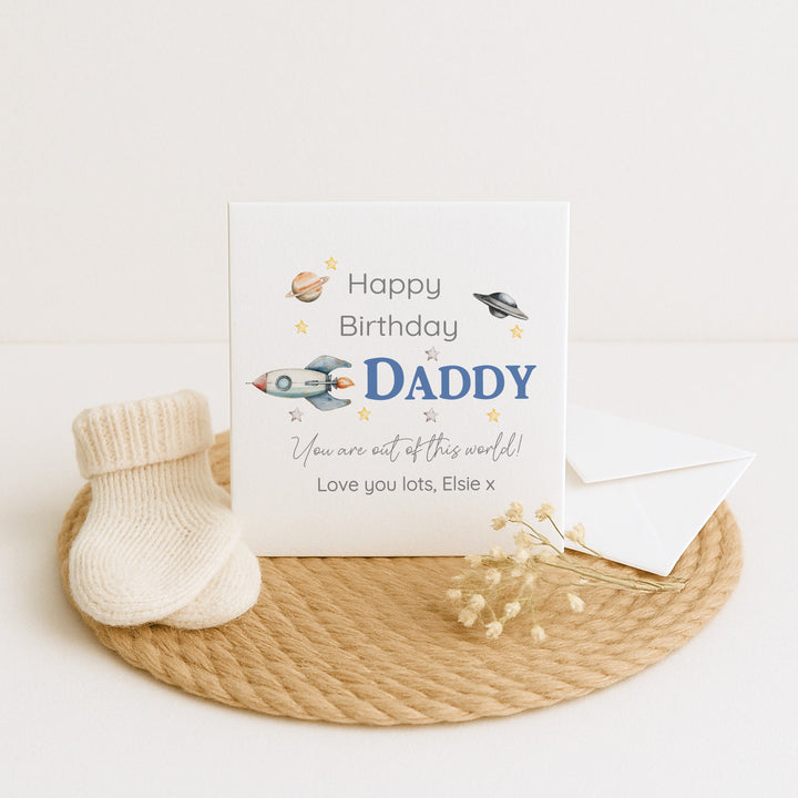 Personalised Out of This World Happy Birthday Daddy Card