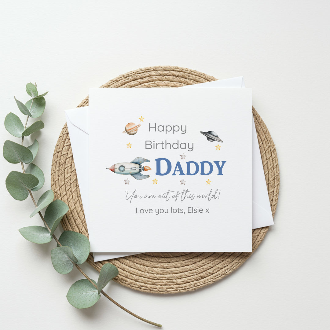 Personalised Out of This World Happy Birthday Daddy Card