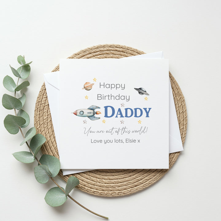 Personalised Out of This World Happy Birthday Daddy Card