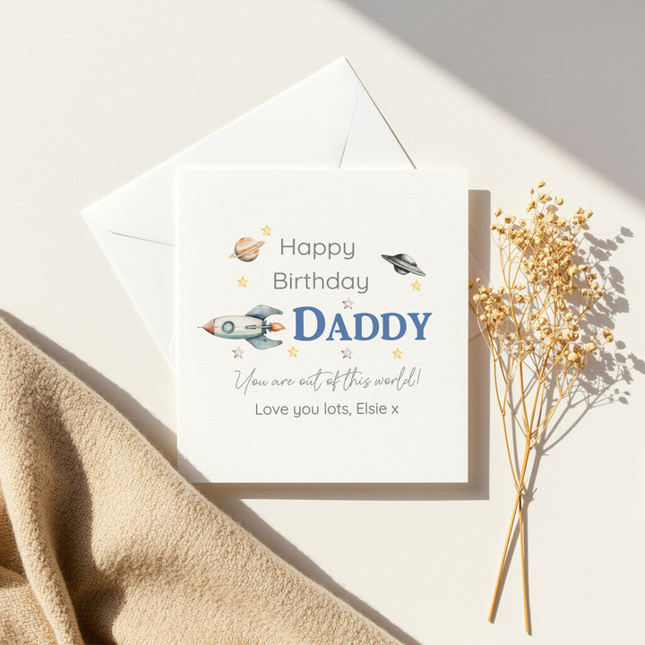 Personalised Out of This World Happy Birthday Daddy Card