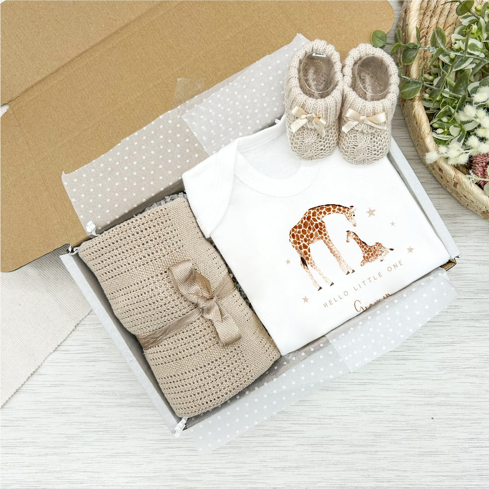 Personalised Unisex Beige Hello World Clothing Hamper Sets