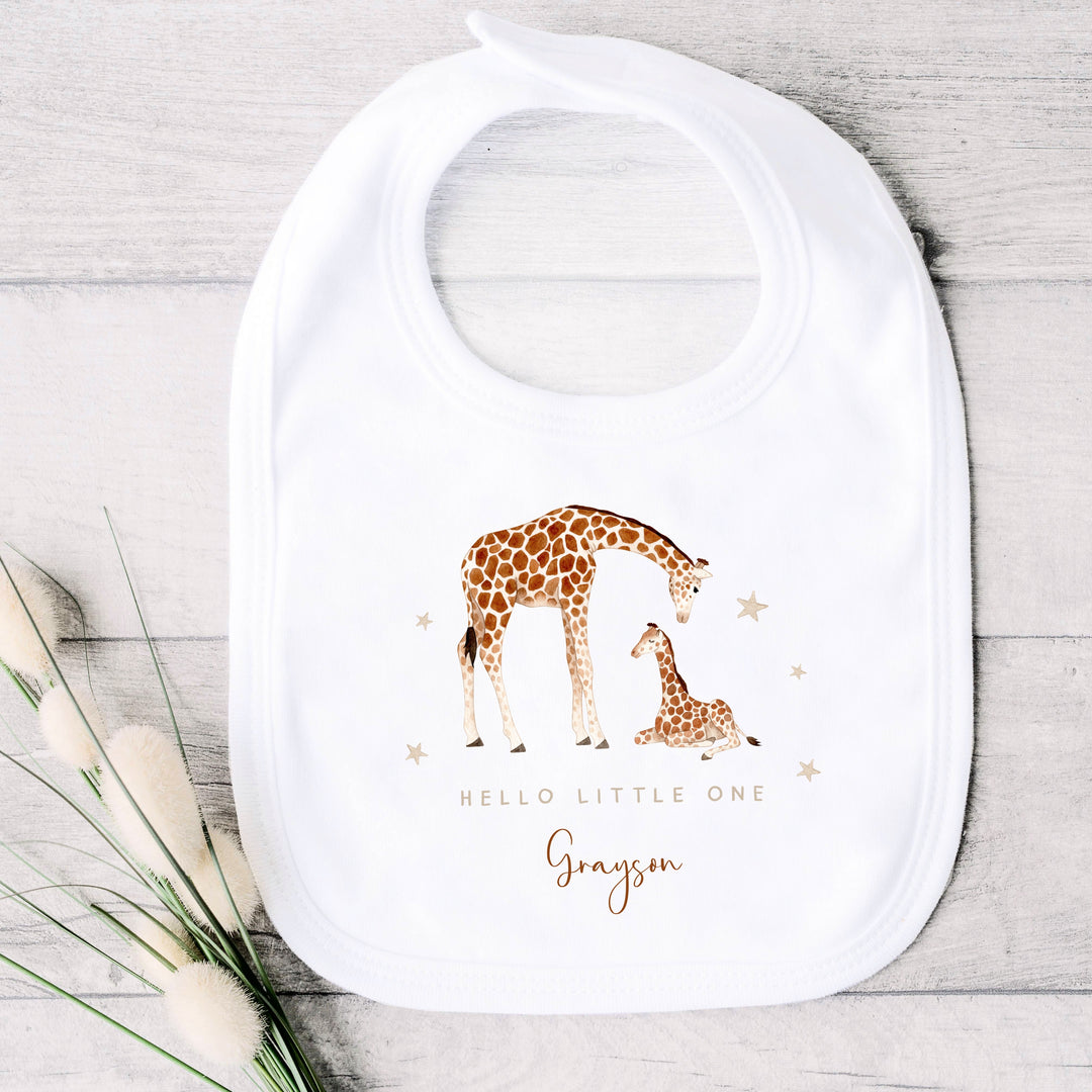 Personalised Giraffe Hello Little One Babygrow/Vest