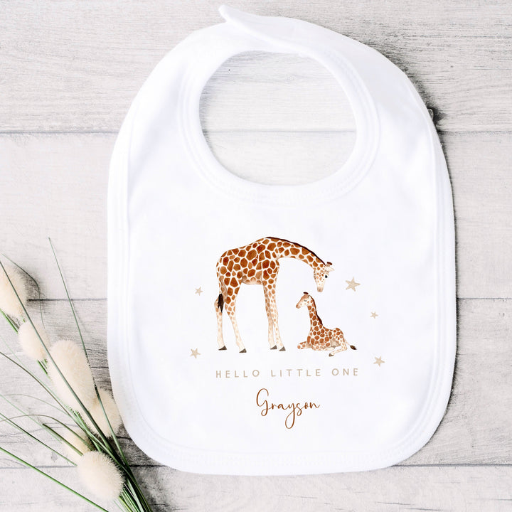 Personalised Giraffe Hello Little One Babygrow/Vest