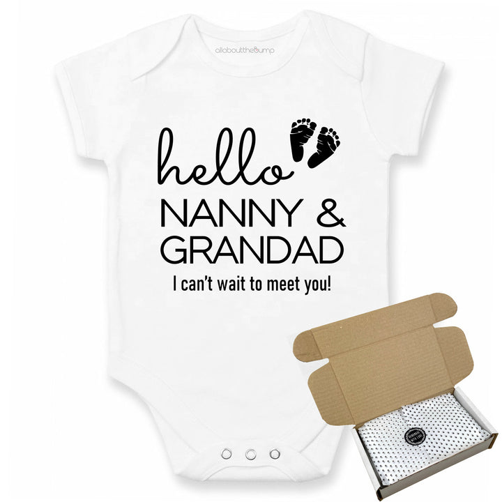 This baby announcement vest can be brought in a box lined with tissue paper