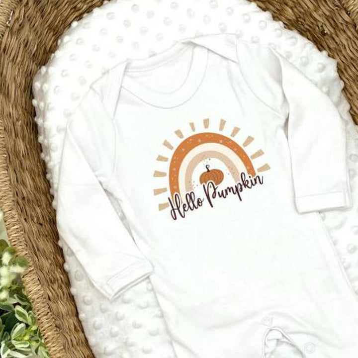 Hello Pumpkin Halloween Babygrow/Vest