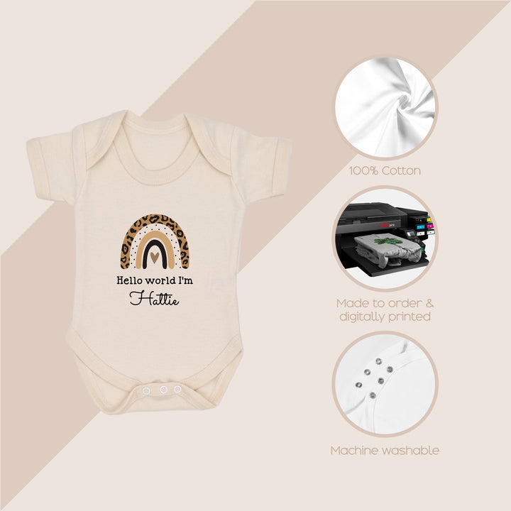These baby vests and baby grows/sleepsuits are 100% Cotton and are made to order. They can be machine washed