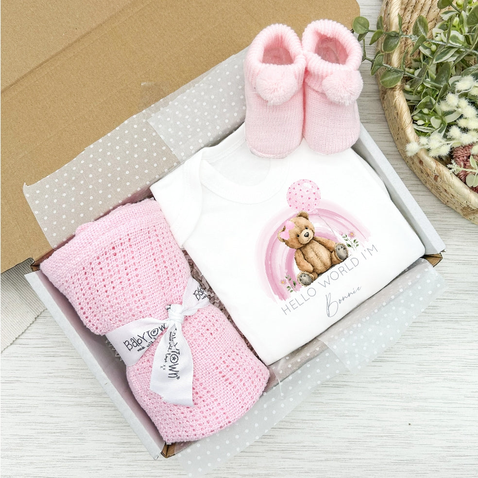 Personalised Pink Girls Clothing Hamper Sets