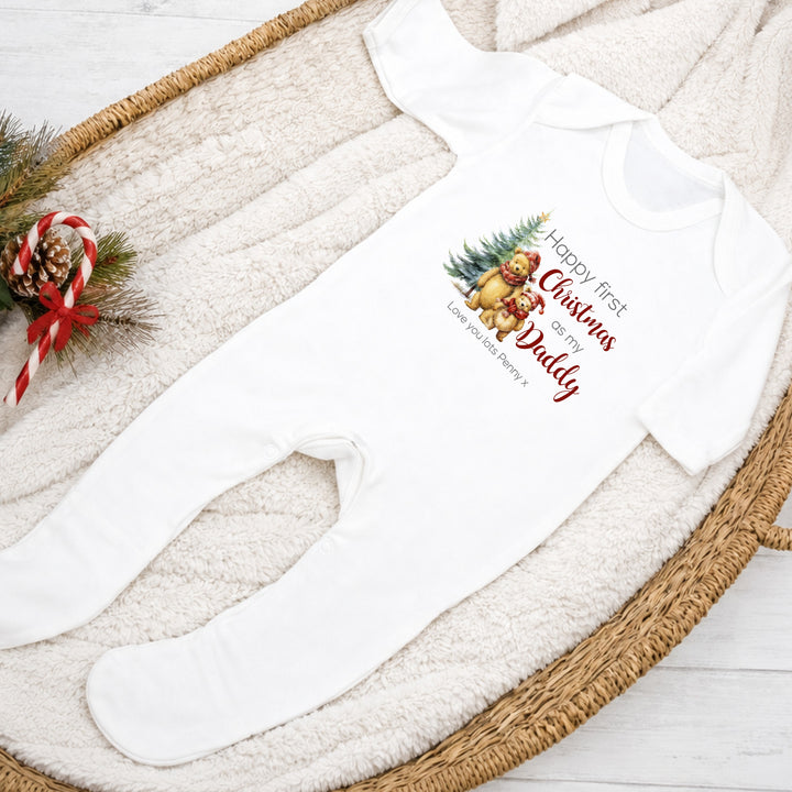 Personalised Pooh Bear Happy 1st Christmas As My Mummy/Daddy Baby Grow