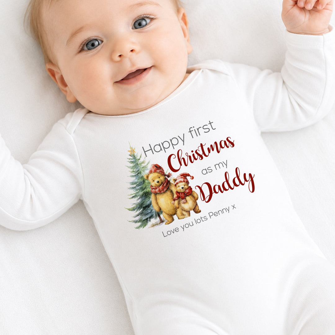 Personalised Pooh Bear Happy 1st Christmas As My Mummy/Daddy Baby Grow