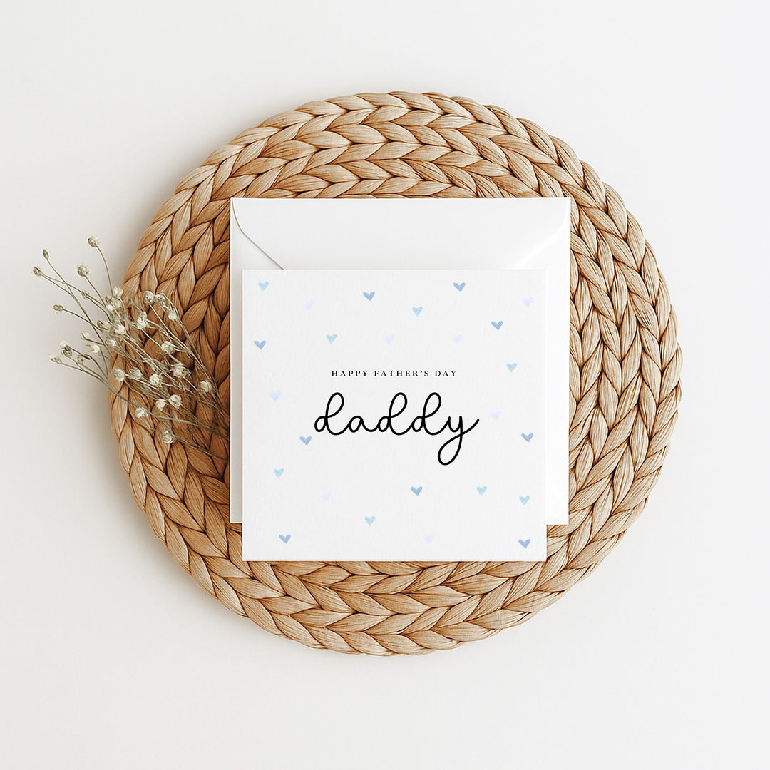 Blue Hearts Happy Father's Day Daddy Card