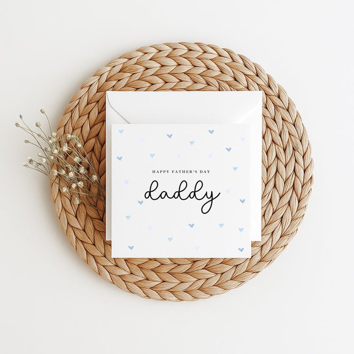 Blue Hearts Happy Father's Day Daddy Card
