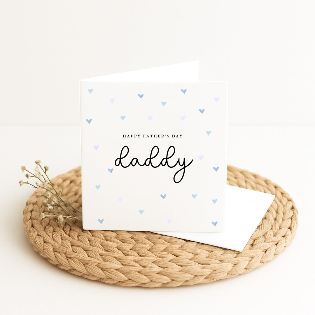 Blue Hearts Happy Father's Day Daddy Card