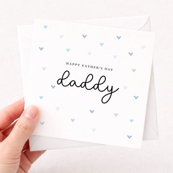 Blue Hearts Happy Father's Day Daddy Card