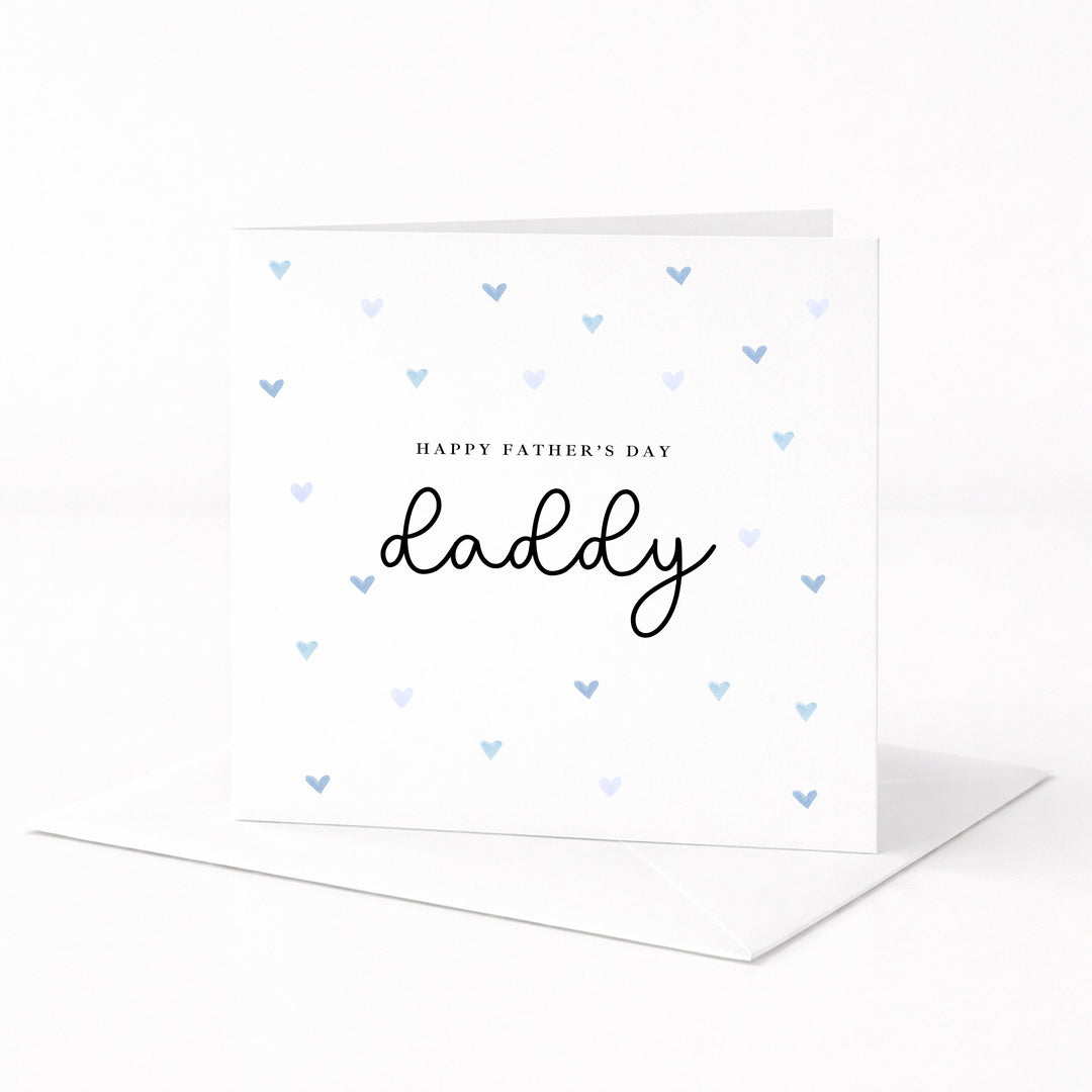 Blue Hearts Happy Father's Day Daddy Card