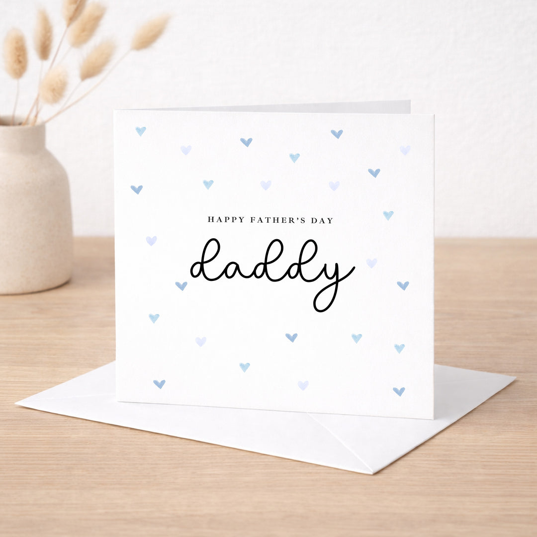 Blue Hearts Happy Father's Day Daddy Card