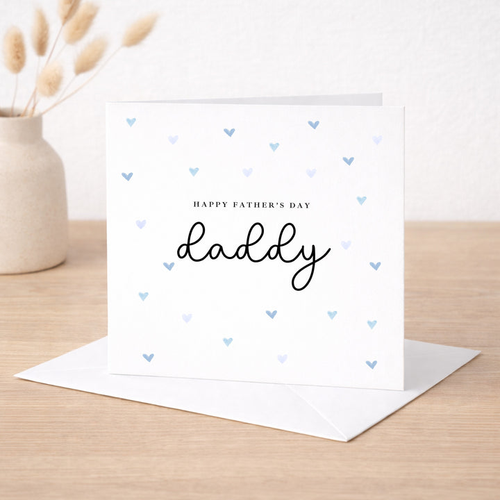 Blue Hearts Happy Father's Day Daddy Card