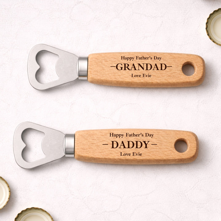 Personalised Happy Father's Day Daddy Engraved Bottle Opener