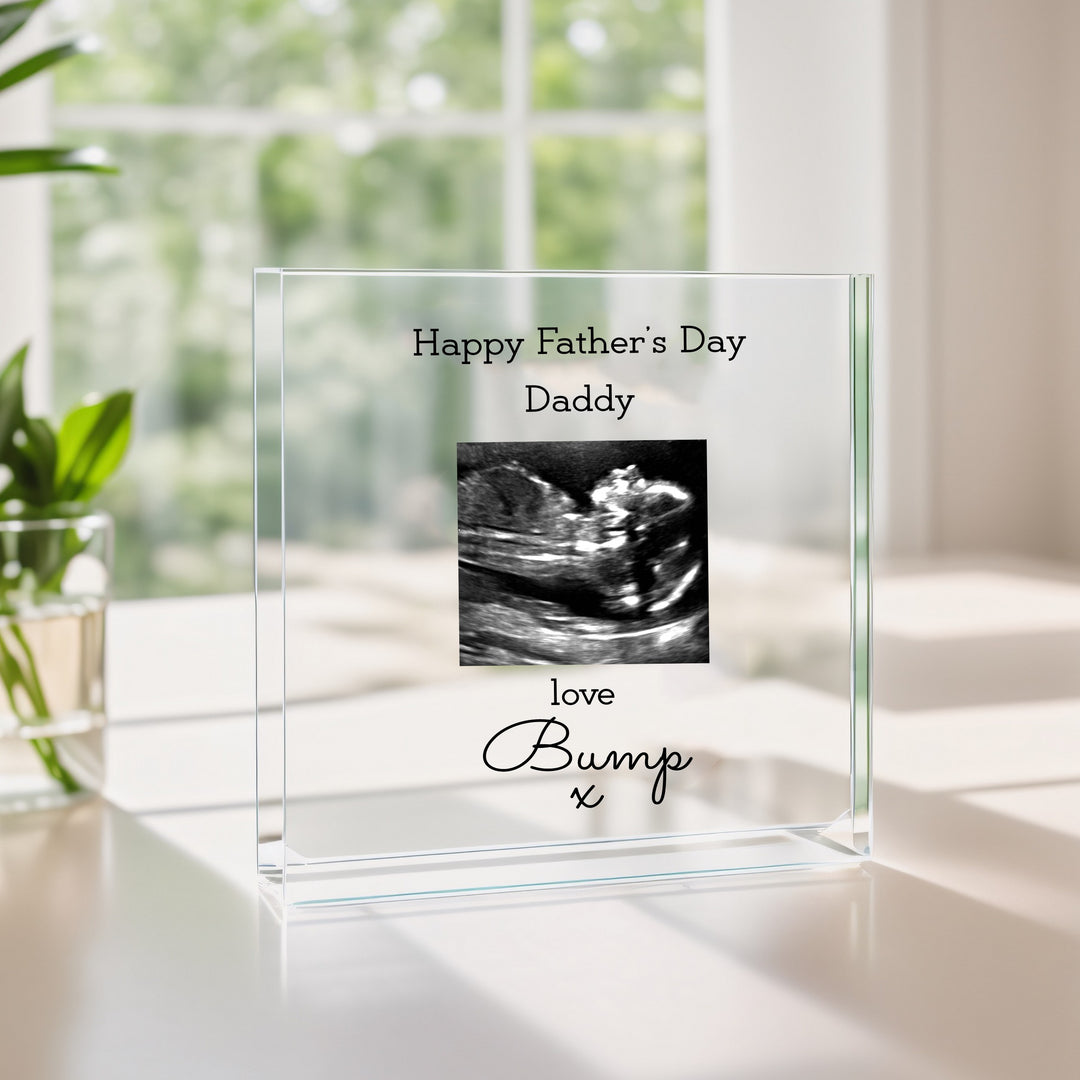 Personalised Baby Scan Happy Father's Day Acrylic Block