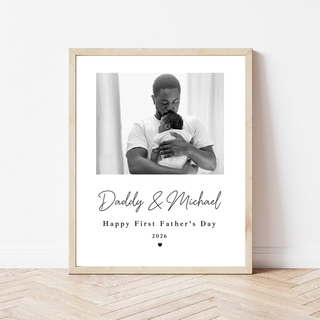 Personalised Photo Happy First Father's Day Poster