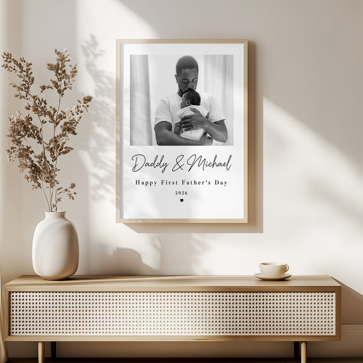 Personalised Photo Happy First Father's Day Poster