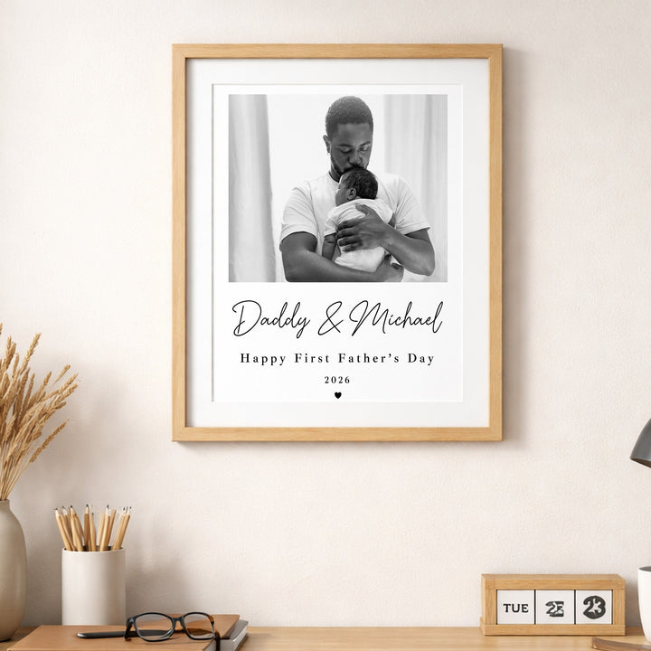 Personalised Photo Happy First Father's Day Poster