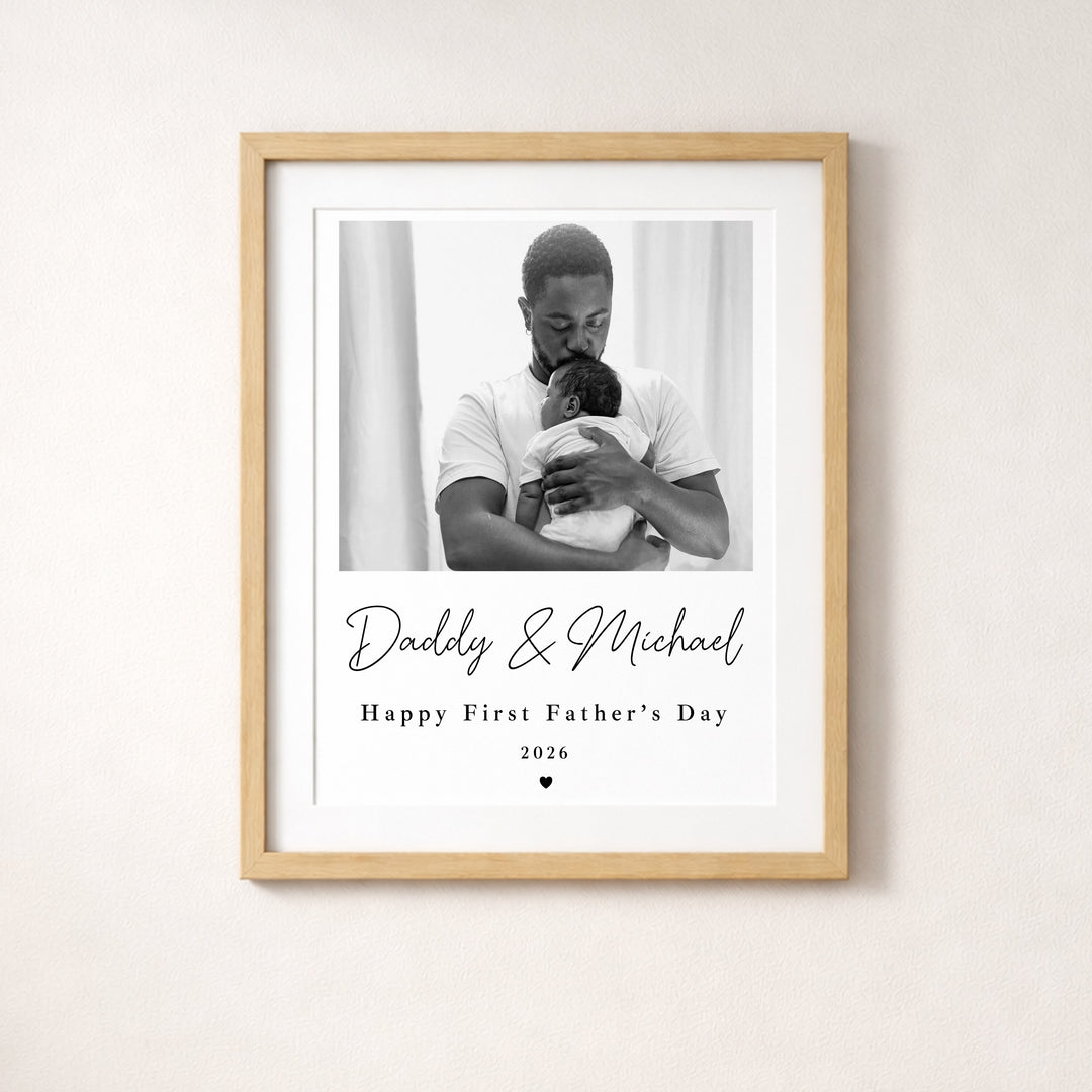 Personalised Photo Happy First Father's Day Poster