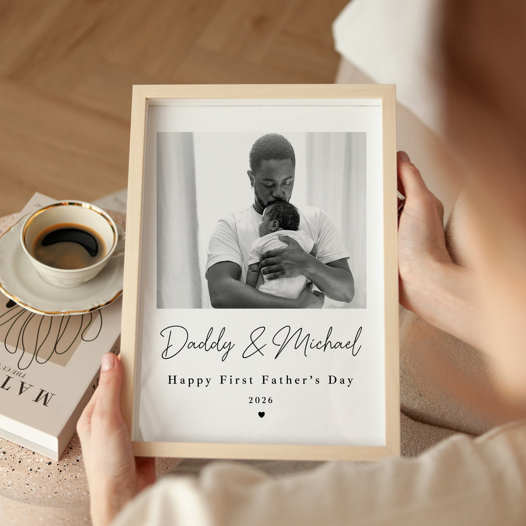 Personalised Photo Happy First Father's Day Poster