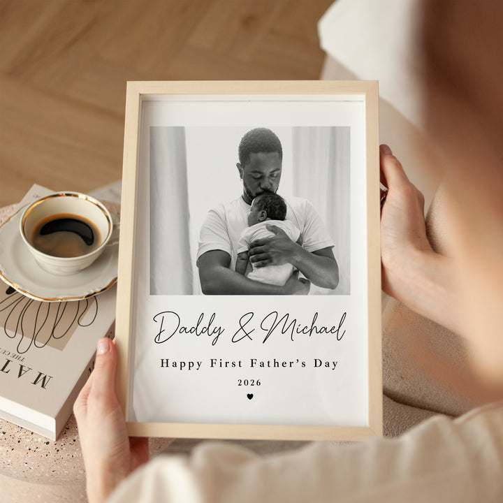 Personalised Photo Happy First Father's Day Poster