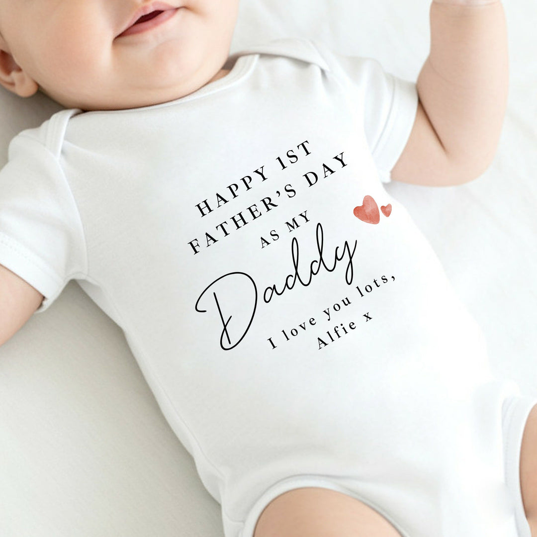 Personalised Red Hearts Our First Father&