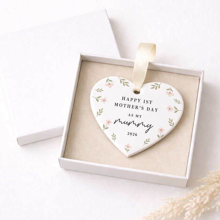Floral Happy 1st Mother's Day As My Mummy/Nanny Ceramic Ornament