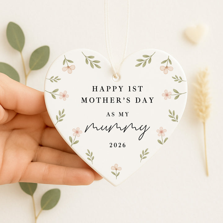 Floral Happy 1st Mother's Day As My Mummy/Nanny Ceramic Ornament
