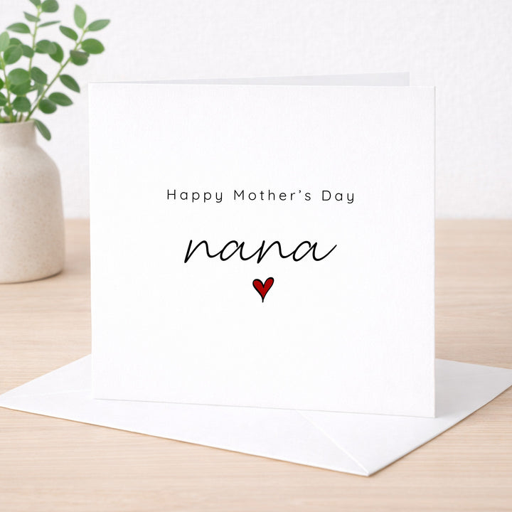 Red Heart Happy Mother's Nana Day Card