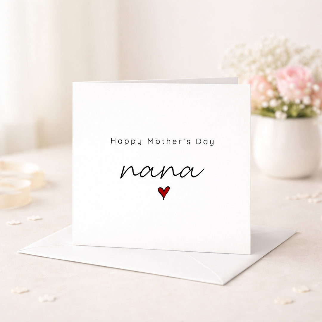 Red Heart Happy Mother's Nana Day Card