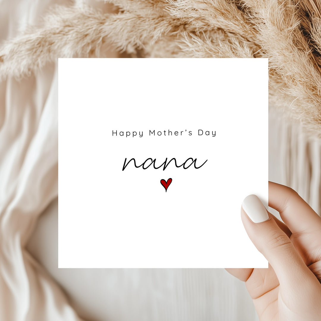 Red Heart Happy Mother's Nana Day Card