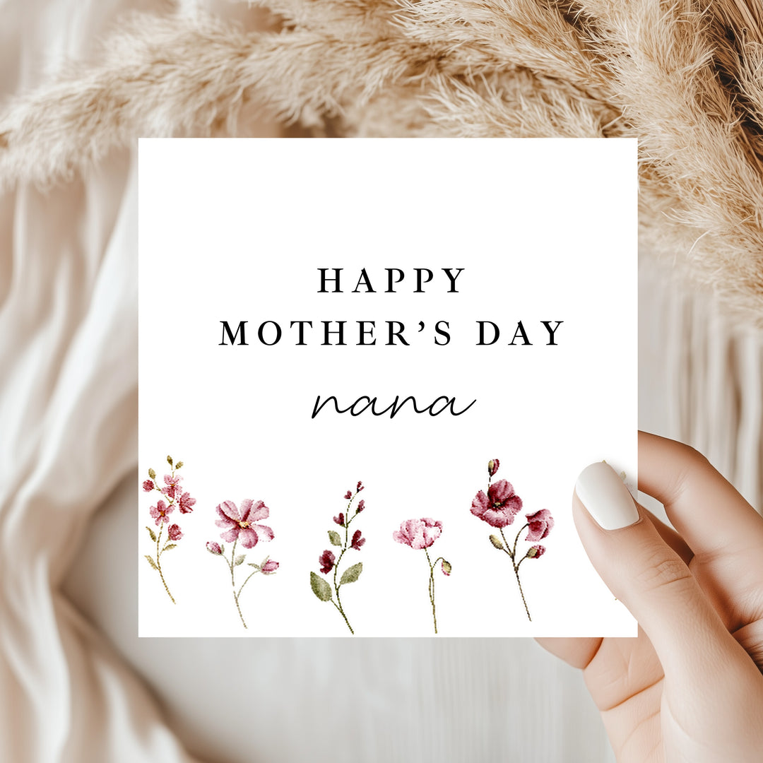 Personalised Floral Happy Mother's Day Nana Card