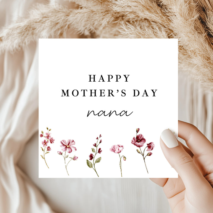 Personalised Floral Happy Mother's Day Nana Card