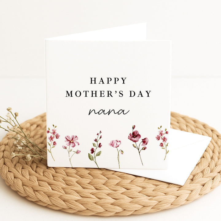 Personalised Floral Happy Mother's Day Nana Card