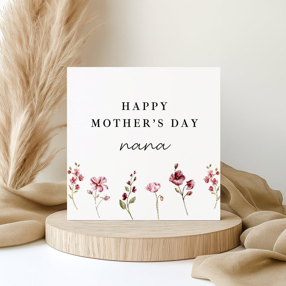 Personalised Floral Happy Mother's Day Nana Card