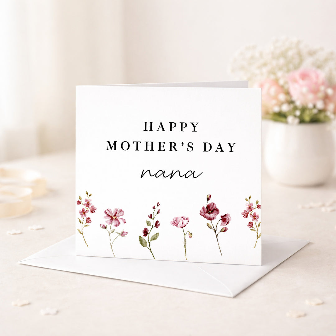 Personalised Floral Happy Mother's Day Nana Card