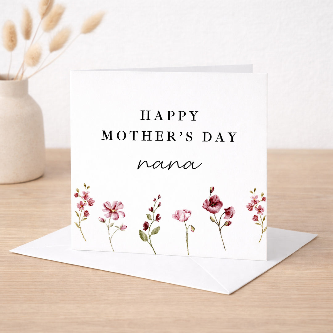 Personalised Floral Happy Mother's Day Nana Card
