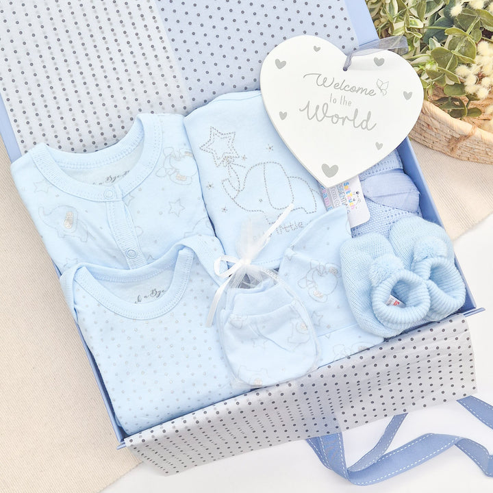 Boys Blue Elephant Luxury Gift Hamper Set