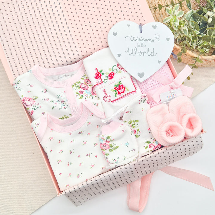 Girls Cream Floral Luxury Gift Hamper Set