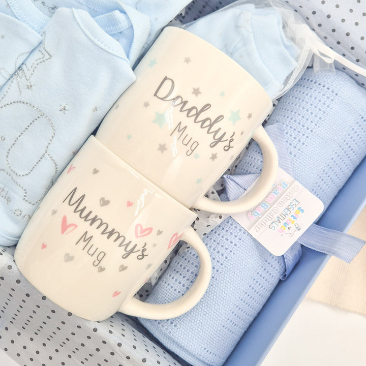 Boys Blue Elephant & Mugs Luxury Gift Hamper Set