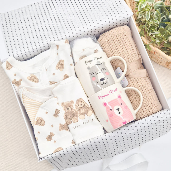Unisex Bear Bunny & Mugs Luxury Gift Hamper Set