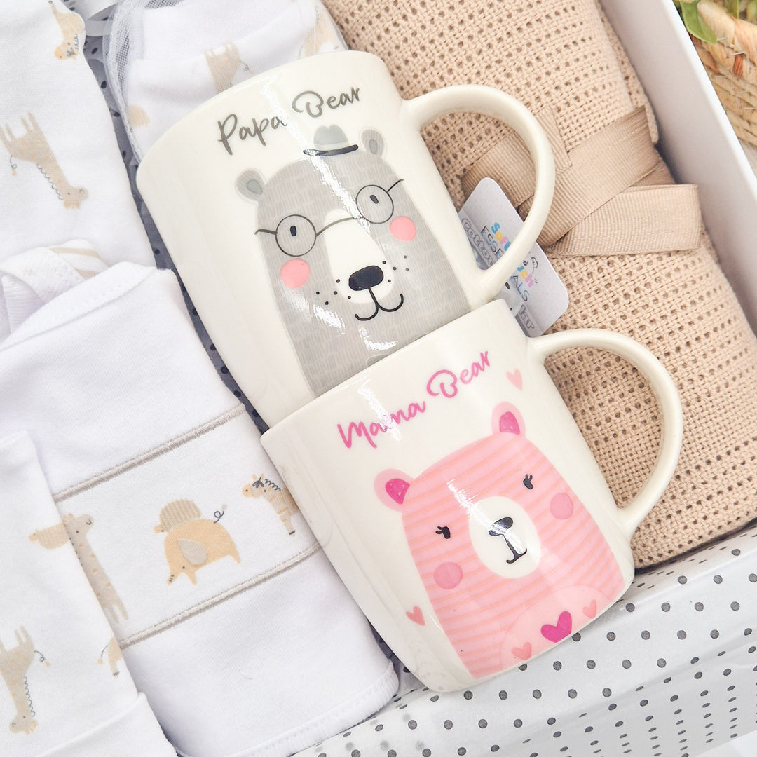 Unisex Beige Safari & Mugs Luxury Gift Hamper Set