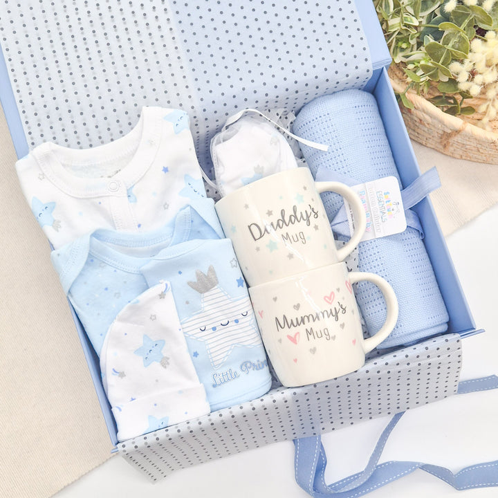 Boys Blue Little Prince & Mugs Luxury Gift Hamper Set