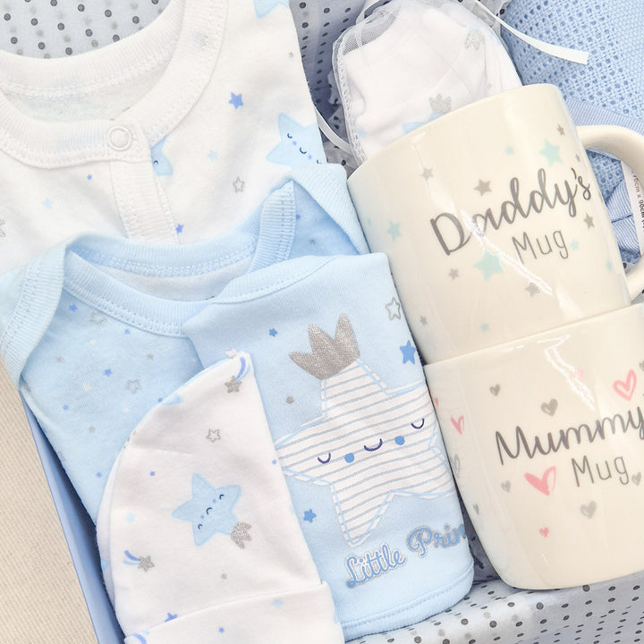 Boys Blue Little Prince & Mugs Luxury Gift Hamper Set