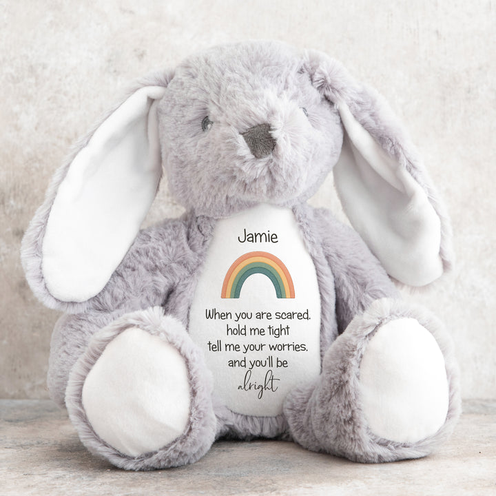 Personalised Rainbow Hold Me Tight Teddy