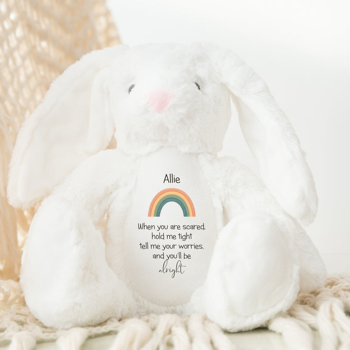 Personalised Rainbow Hold Me Tight Teddy